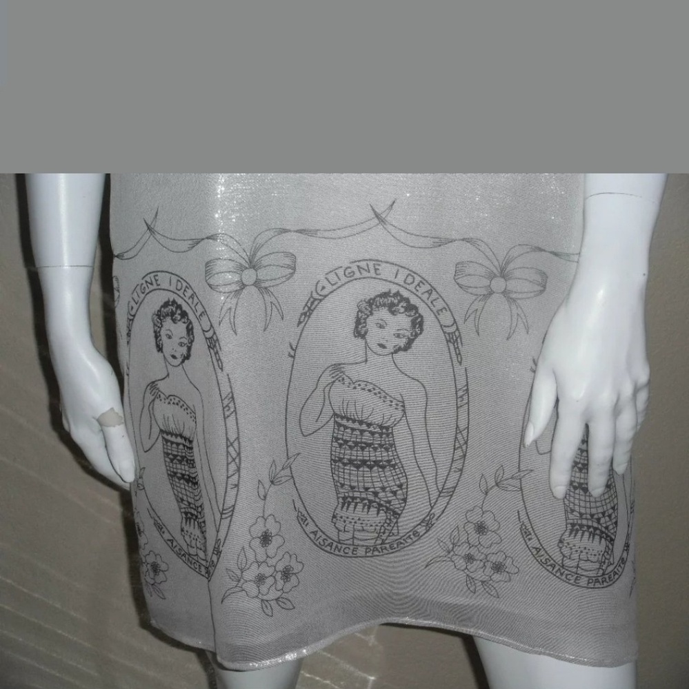Voom by Joy Han Nautical Silver Halter Dress with Rosette NWOT - Picture 6 of 8